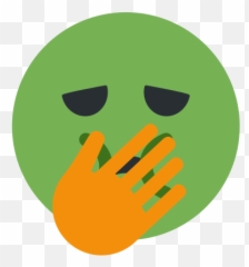 Emoji Remix on Twitter Nauseated face Hand over - Happy