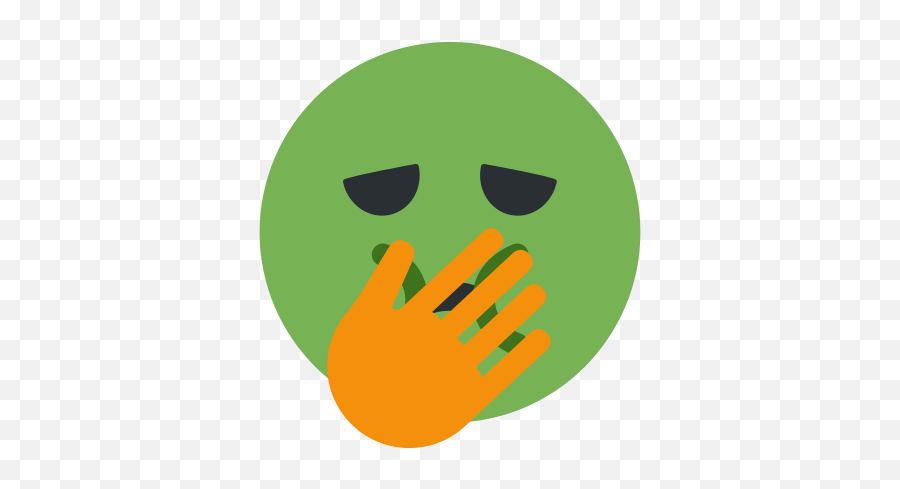 Emoji Remix On Twitter Nauseated Face Hand Over - Happy,Hand On Face Emoji