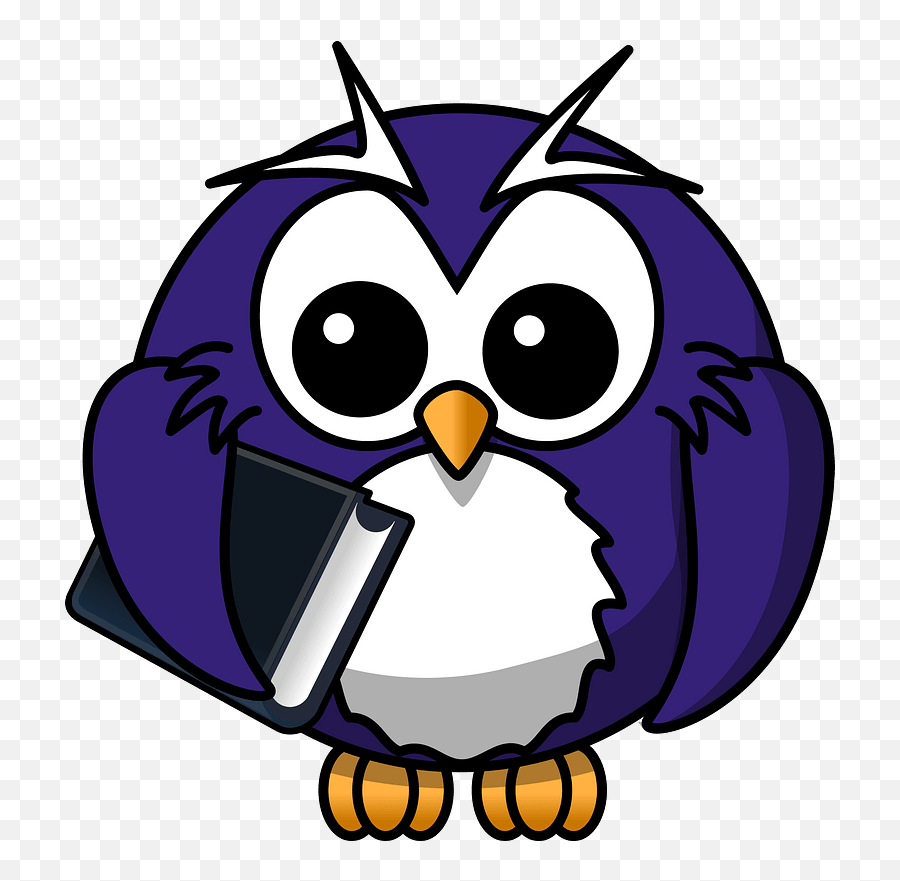 Owl With Book Clipart - Cartoon Owl Emoji,6 Owl Emoji