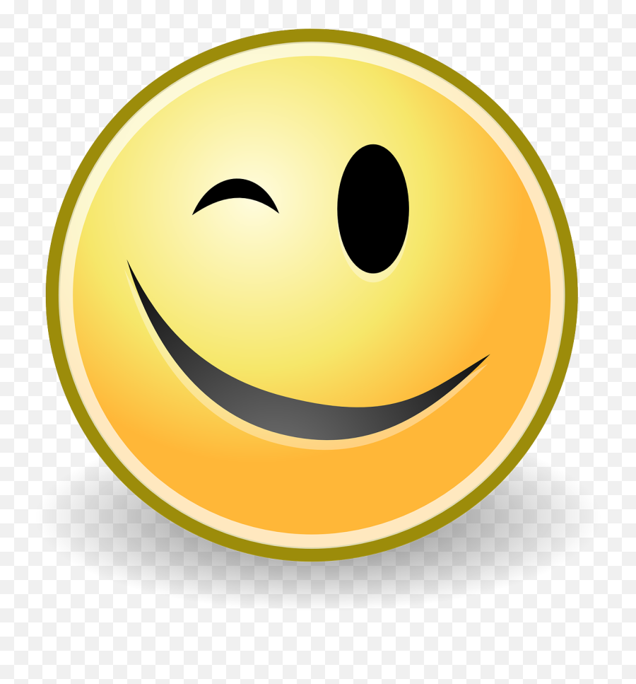 Wink Smiley Happy Smile Yellow - Animated Smiley Face Wink Emoji,Dab Emoticon