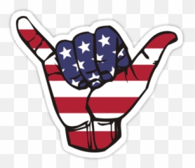 Usa Shaka Sticker - American Stickers Emoji