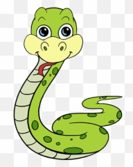 Snake Cartoon Drawing - Transparent Background Emoji