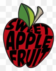 Drawing Apple Fruit Text Red - Emoji