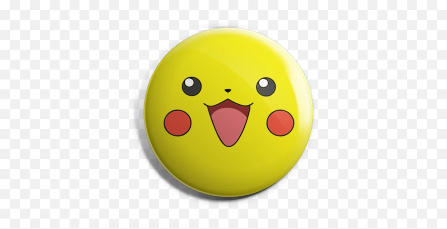 Pikachu Face Badge Magnet - Smiley Emoji,Pikachu Emoticon