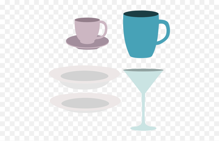 Dishes Vector Image - Piring Gelas Vector Png Emoji,Martini Party Emoji