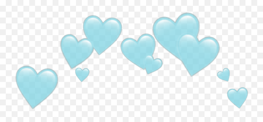 Heartjoon Blue Transparent Heart Crown - Transparent Background Black Heart Crown Transparent Emoji,Transparent Emoji Heart