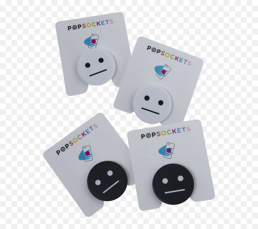2 - Pack Black Or White Meh Face Popsockets Box Emoji,Emoji Meh Face