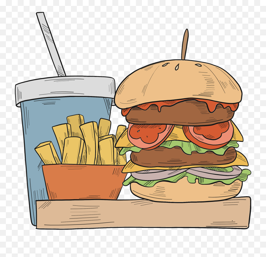 Hamburger Set Clipart - Hamburger Bun Emoji,Cheeseburger Emoji