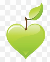 A Healthy Heart Can Give You Good Life - Green Apple Clip Art Emoji