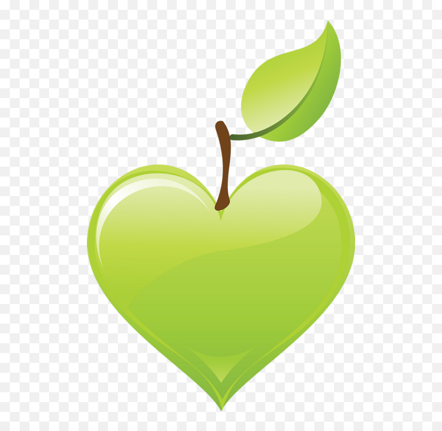 A Healthy Heart Can Give You A Good Life - Green Apple Heart Green Heart Clip Art Emoji,Green Apple Emoji