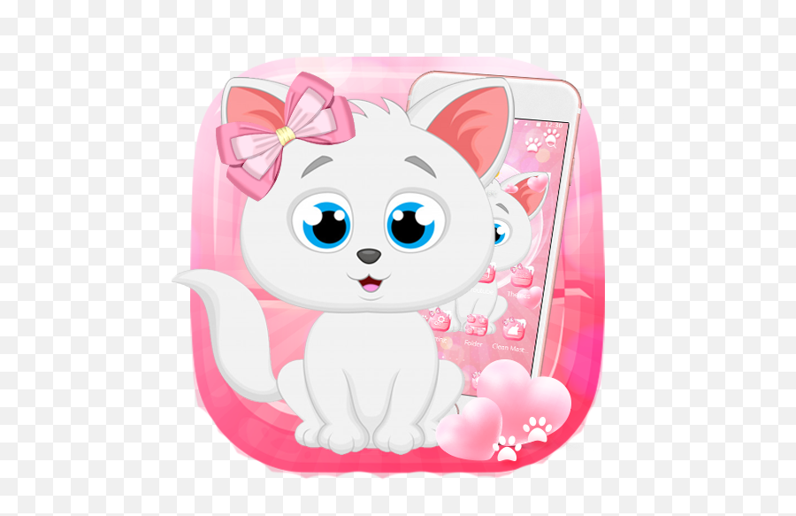 Cute Smile Pink Cat Theme U2013 Apps No Google Play - Happy Emoji,Cring Emoji