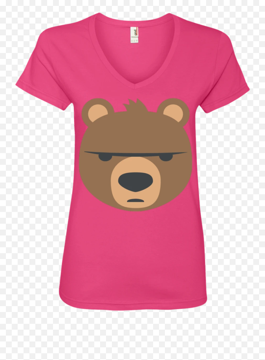 Big Bear Emoji Ladiesu0027 V - Neck Tshirt U2013 Wind Vandy Short Sleeve,Bear Emoji Png