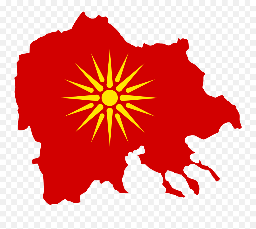 Flag Map Of Macedonia With Vergina Sun - Historical Region Of Macedonia Emoji,Macedonian Flag Emoji