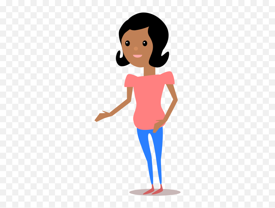 Cartoon Girl With Black Hair - Human Cartoon Emoji,Girl Lipstick Dress Emoji