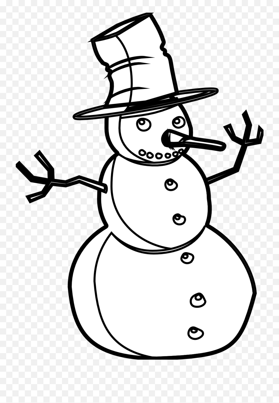 Free Snowman Black And White Download - Snow Man Black And White Clipart Emoji,Black Snowman Emoji