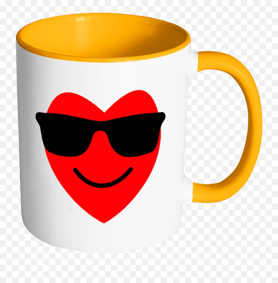 Smile Heart Emojis With Glasses - Mug,Smile Heart Emoji