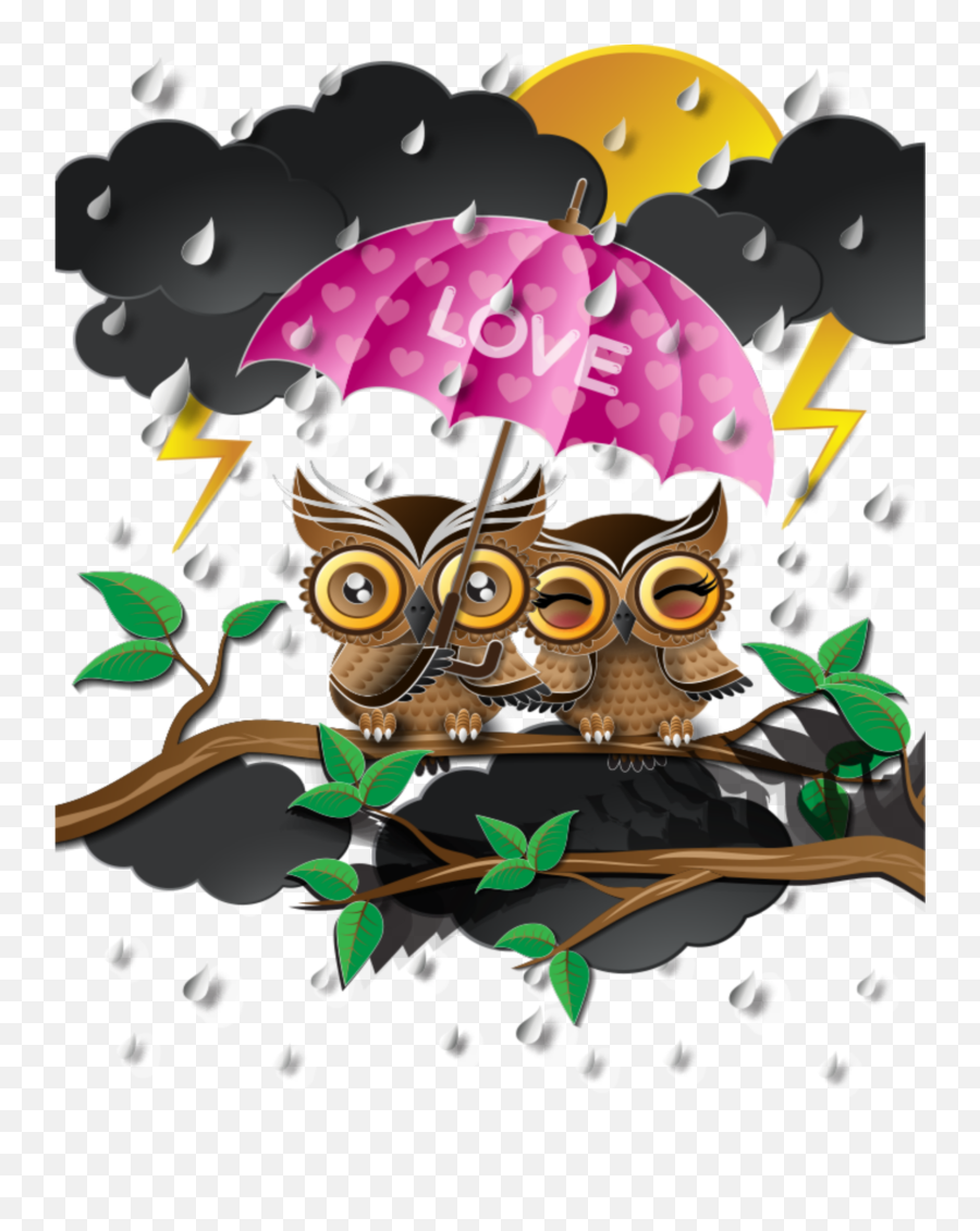 Mq Owl Owls Umbrella Rain Raindrops - Owls Emoji,10 Umbrella Rain Emoji