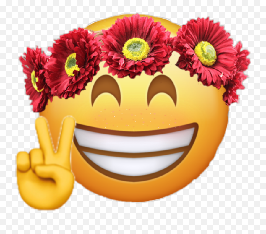 Emoji Flower Peace Mwa Freetoedit - Emoji,Flower Emoticon