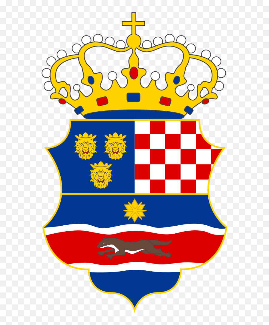 Coat Of Arms Of The Triune Kingdom Of Croatia Slavonia - Kingdom Of Croatia Flag Emoji,Croatia Flag Emoji