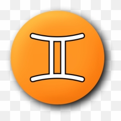 Orange Gemini Symbol - Circle Emoji