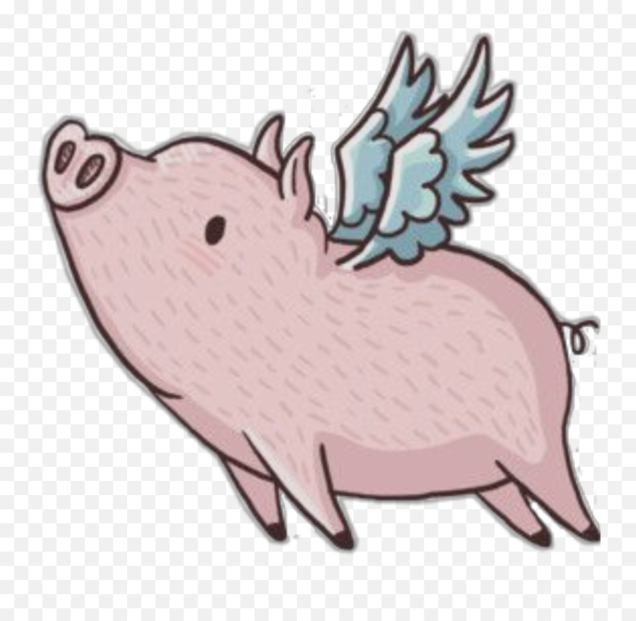Pig Flying Freetoedit - Pig With Wings Png Emoji,Flying Pig Emoji