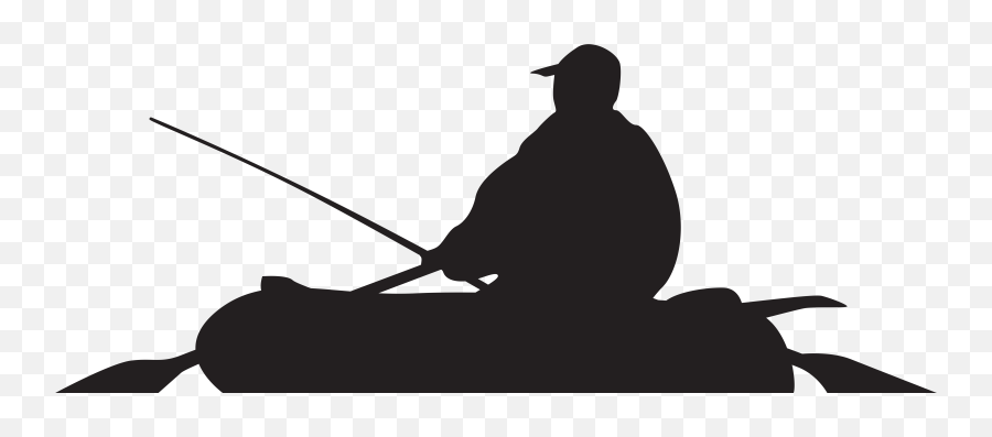 Silhouette Fisherman Fishing Boat Clip - Boat Silhouette Png Emoji,Fisherman Emoji