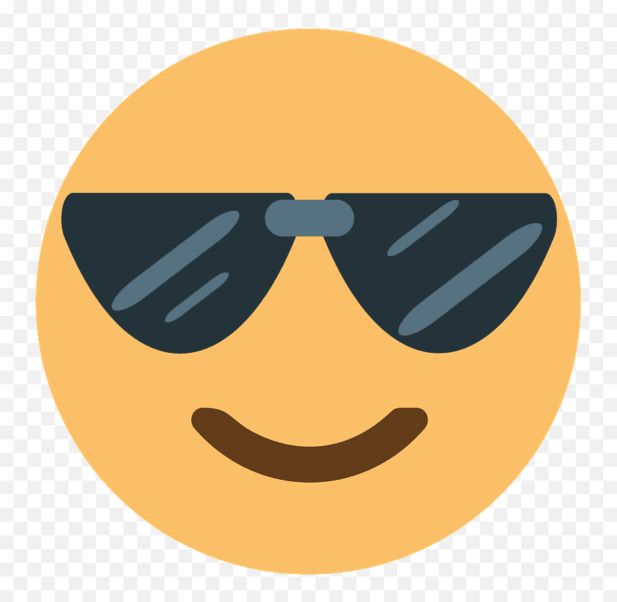 Smiling Face With Sunglasses Emoji Clipart Free Download - Dictionary Emoji,Cool Face Emoticon