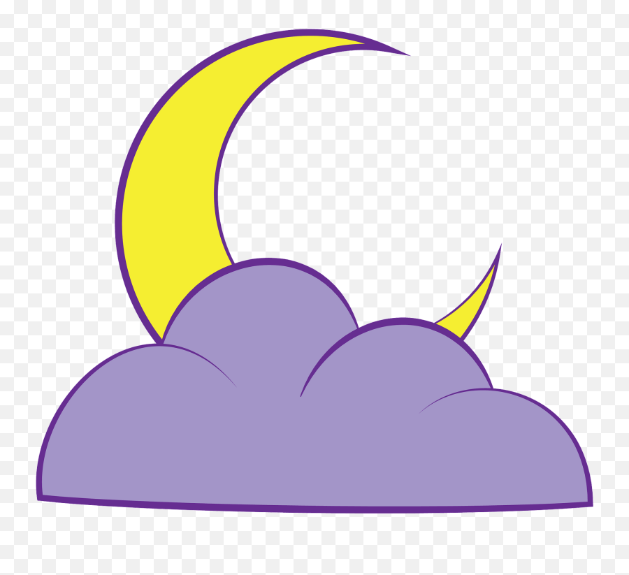 Crescent Moon And Cloud Clipart - Lua Com Nuvens Para Imprimir Emoji,Purple Moon Emoji
