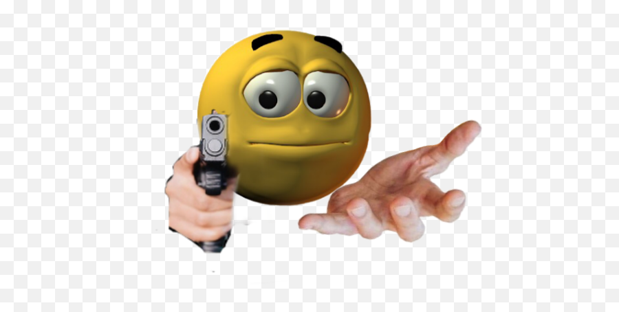 Cursed Emoji Funny Gunhold Gun Hold Sticker By Nevaeh - Hand It Over