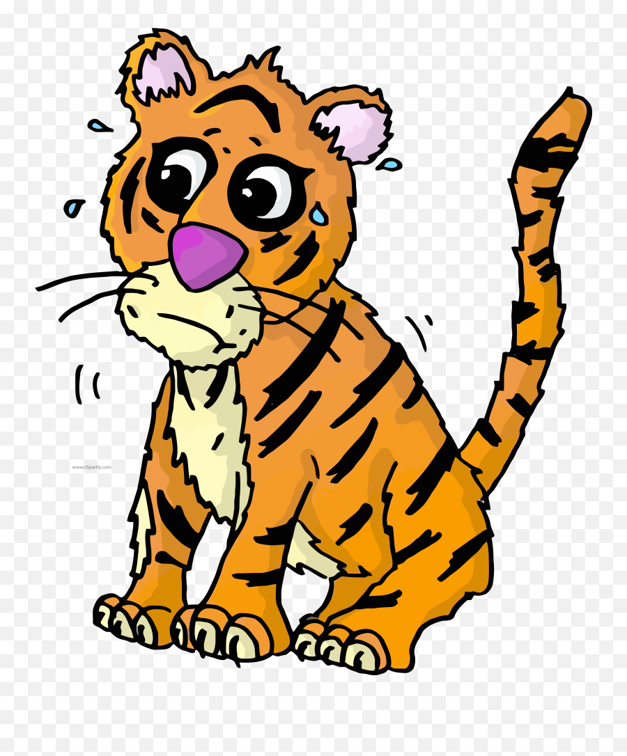 Download Hd Scream Cartoon Tigger Clipart Png Image Download - Afraid Scared Tiger Cartoon Emoji,Scream Emoji Png