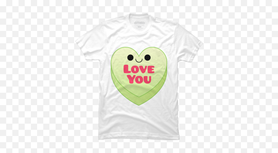Love You Candy Heart Menu0027s Perfect Tee By Kittybox U002645 - Short Sleeve Emoji,I Love You Emoticon