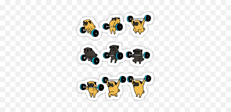 Olympic Lifting Pugs - Lifting Pug Emoji,Weightlifting Emoji