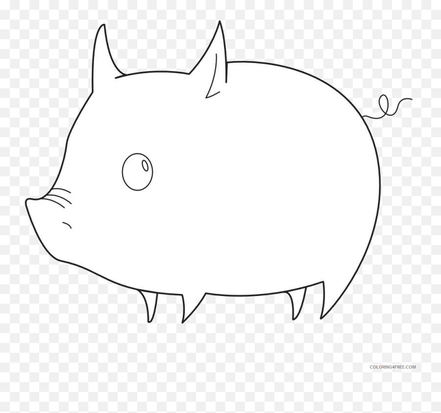 Pig Outline Coloring Pages Pig Black White Clipartist Net - Big Emoji,Black And White Flower Emoji