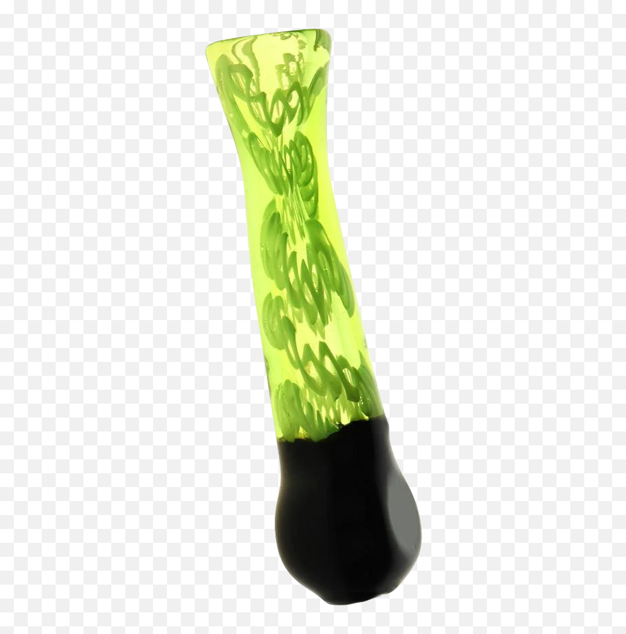 Acid Green Worked Glass Taster Chillum - Solid Emoji,Squiggle Emoji