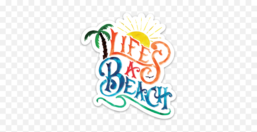 Lifeu0027s A Beach - Sticker Mermaid Sticker Summer Sticker Dog Beach Bandana Emoji,Emoji Pop Apple Book Wind