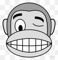 Monkey Emoji Drawing - Cartoon Face
