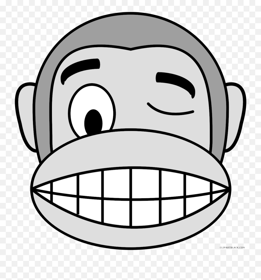 Monkey Emoji Drawing - Cartoon Monkey Face,See No Evil Monkey Emoji