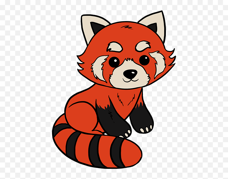 Red Panda Drawing Easy Step By - Red Panda Easy Drawing Emoji,Red Panda Emoji