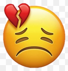 Emoji Broken Heart Love Smiley - Broken Heart Sadness Face,Love Emoji