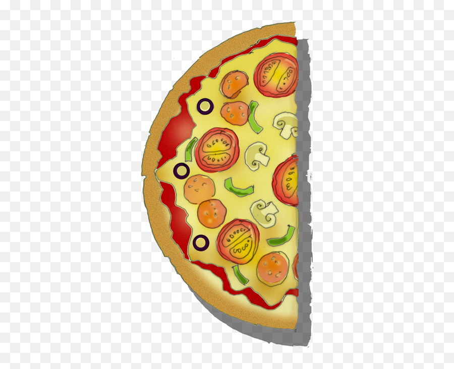 Half Pizza Clipart - Clip Art Of Half Pizza Emoji,Pizza Emoticon