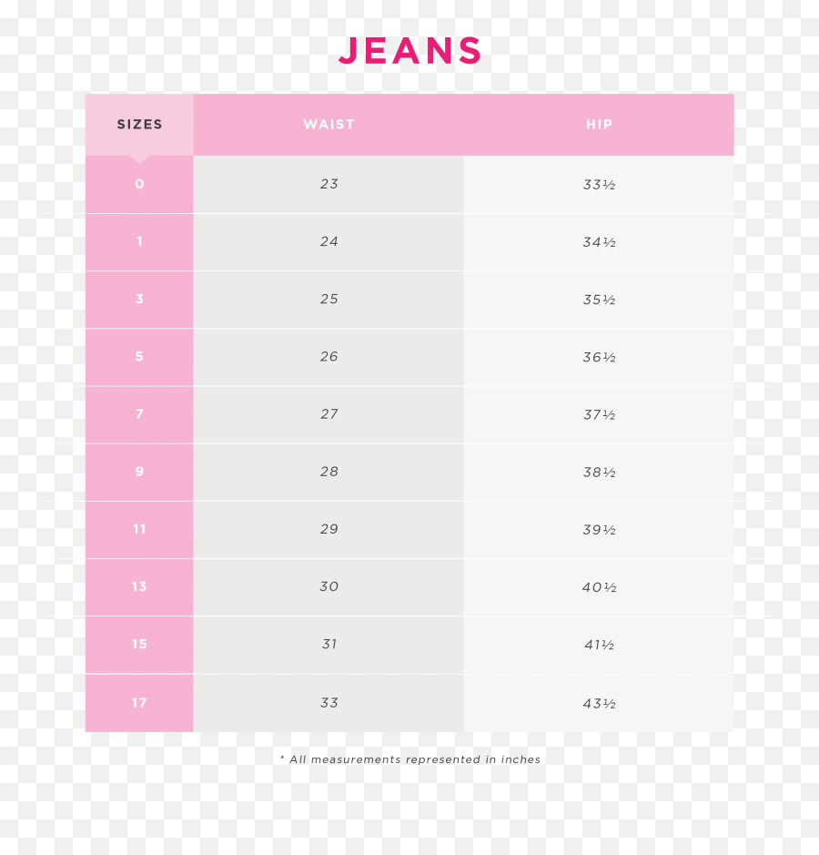 3 - Size 2 Jeans Measurements Emoji,Push Up Emoji