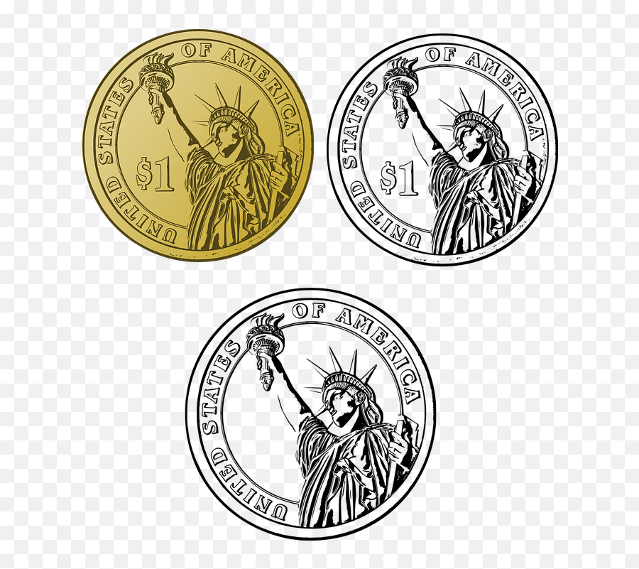 Dollar Coin Money - Dollar Coin Emoji,Emoji Statue Of Liberty