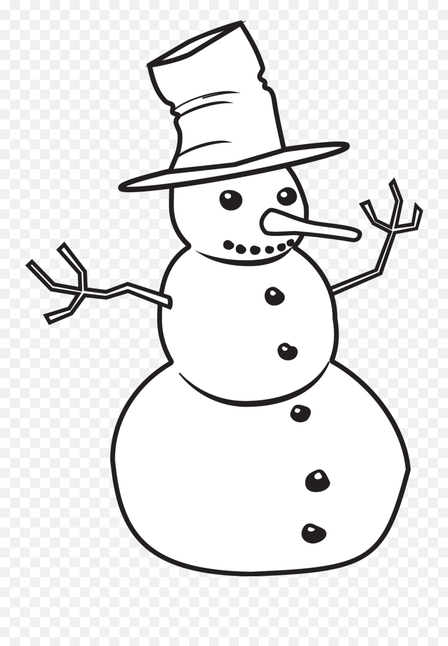 Free Snowman Clip Art Black And White - Snowman Clip Art Black And White Emoji,Black Snowman Emoji