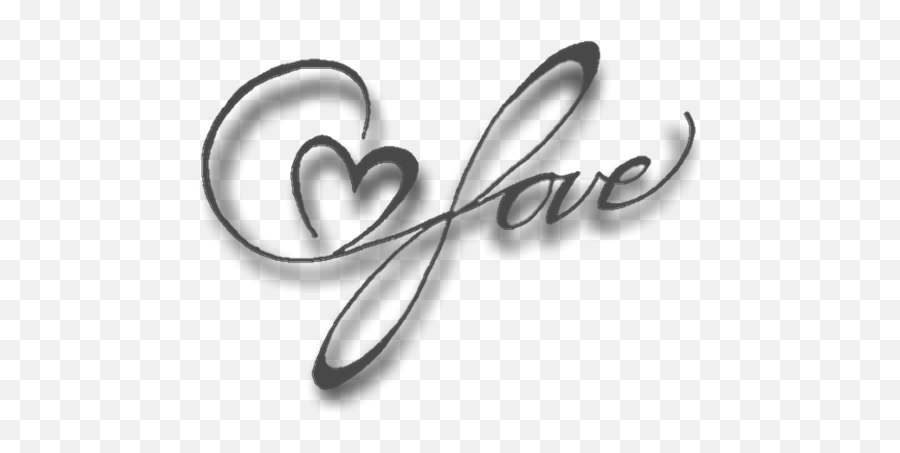 Love Writing Heart Cursive Handwritten - Heart Emoji,Cursive Emoji
