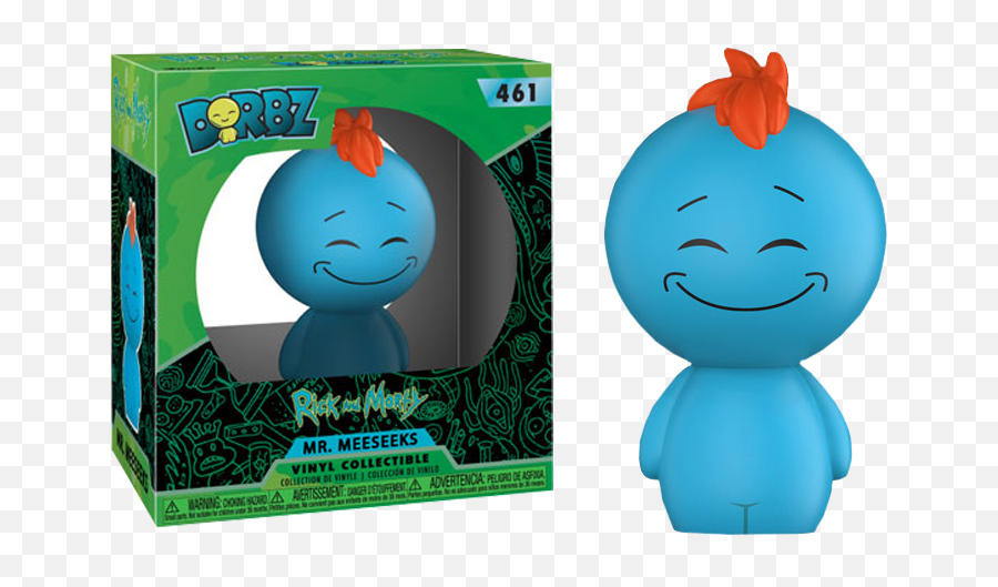 Mr Meeseeks Dorbz Vinyl Figure - Funko Dorbz Mr Meeseeks Emoji,Rick And Morty Emoticons