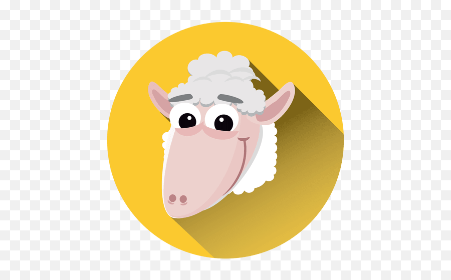 Sheep Cartoon Circle Icon - Sheep In Circle Emoji,Sheep Emoticon