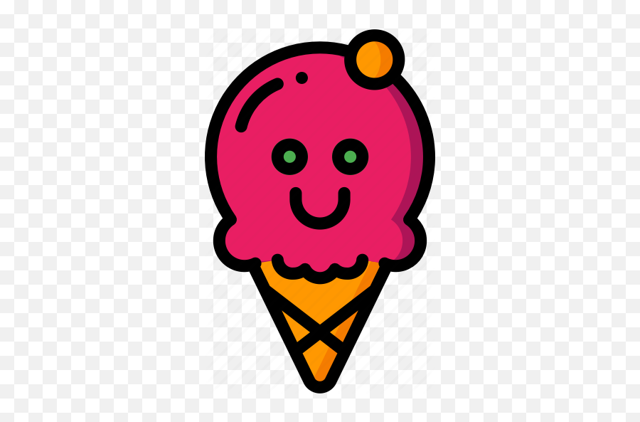 Happy Hot Ice Scoop Smiley Summer Icon - Clip Art Emoji,Ice Cream Emoticon
