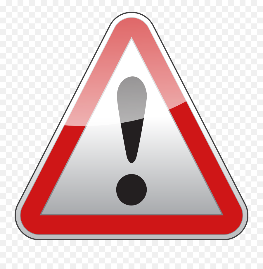 Warning Triangle Clipart - Warning Sign Transparent Png Emoji,Red Alert ...