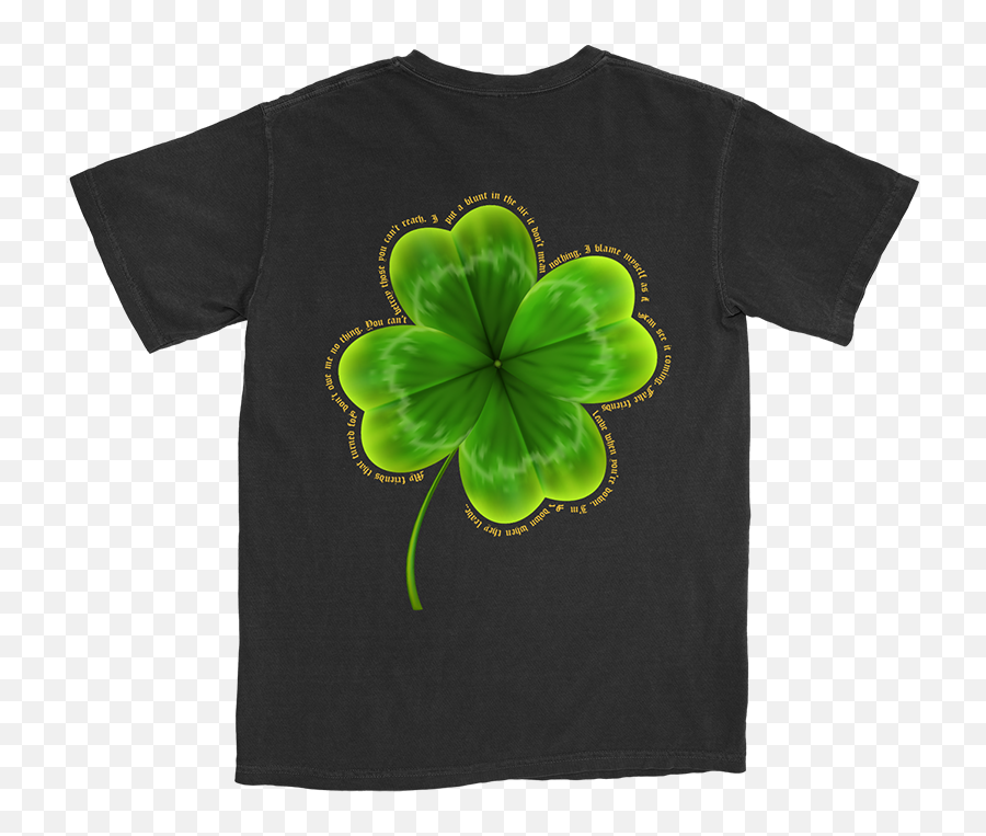 Clover Black T - Shirt Nle Choppa Clover Black T Shirt Emoji,Shamrock Emoji For Facebook