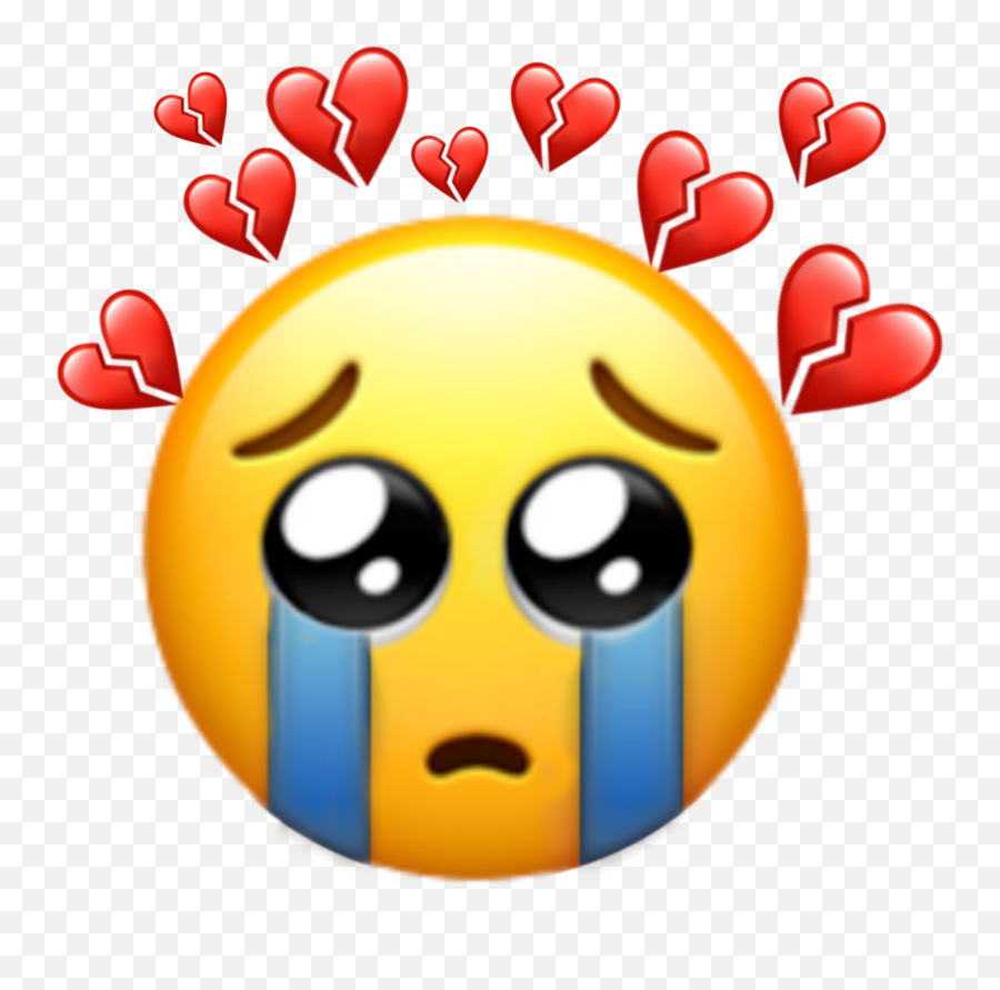 Sad Tears Crying Emoji Image - Emoji Con Corazones Rotos,Crying Emoji
